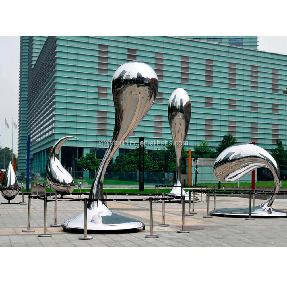 
Large famous modern abstract metal art handicrafts water drops landmark sculpture 