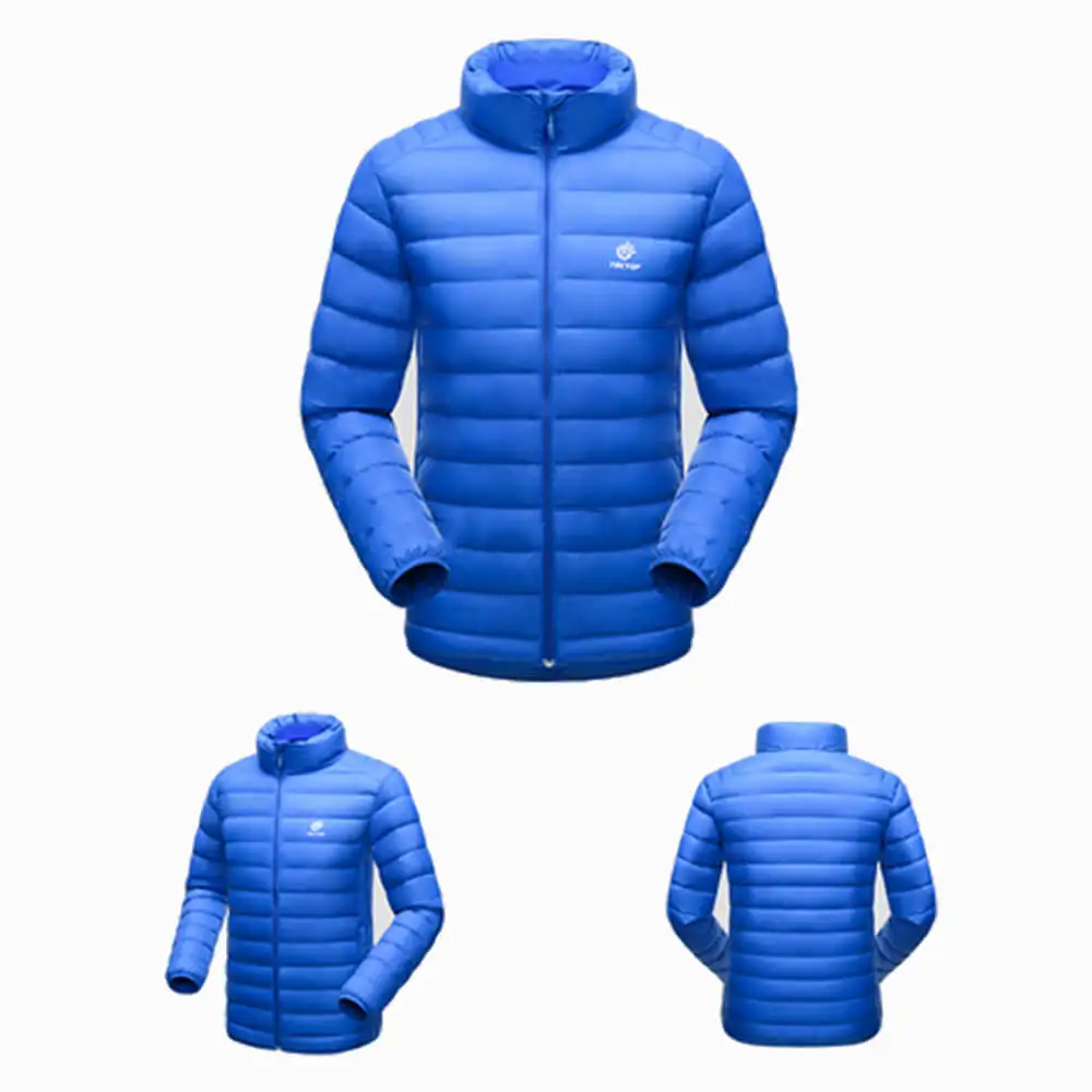 Comfy Deep Blue Coat Duck Down Jacket For Winters Men OEM Service