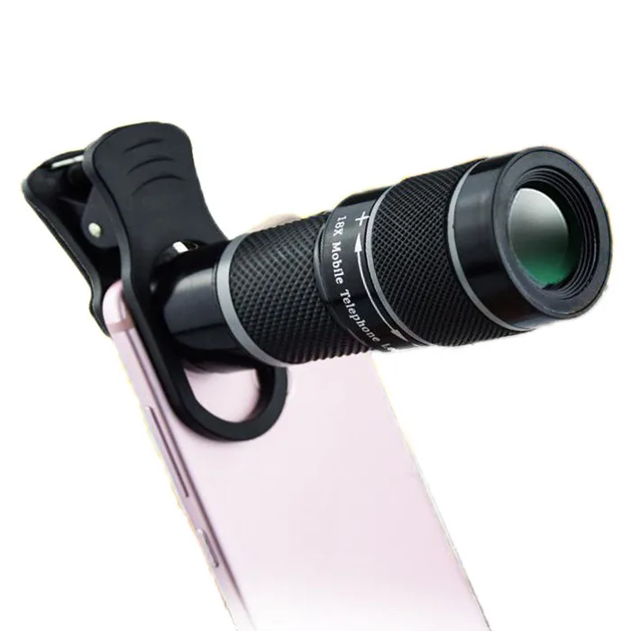 New arrival oem logo mobile phone telescope 18x zoom lens with phone holder for smartphone