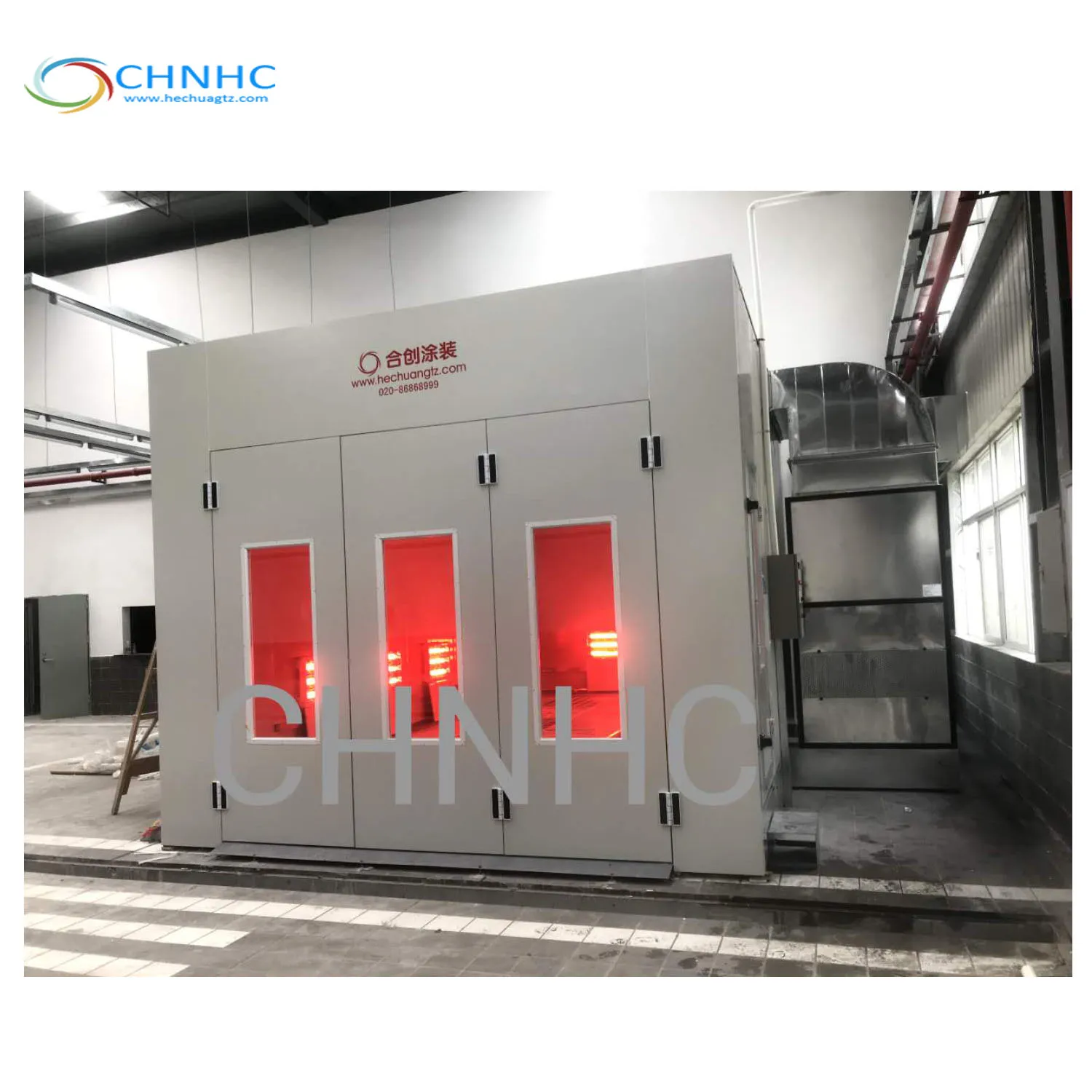 Car spray booth water based painting room infrared /diesel/gas heat