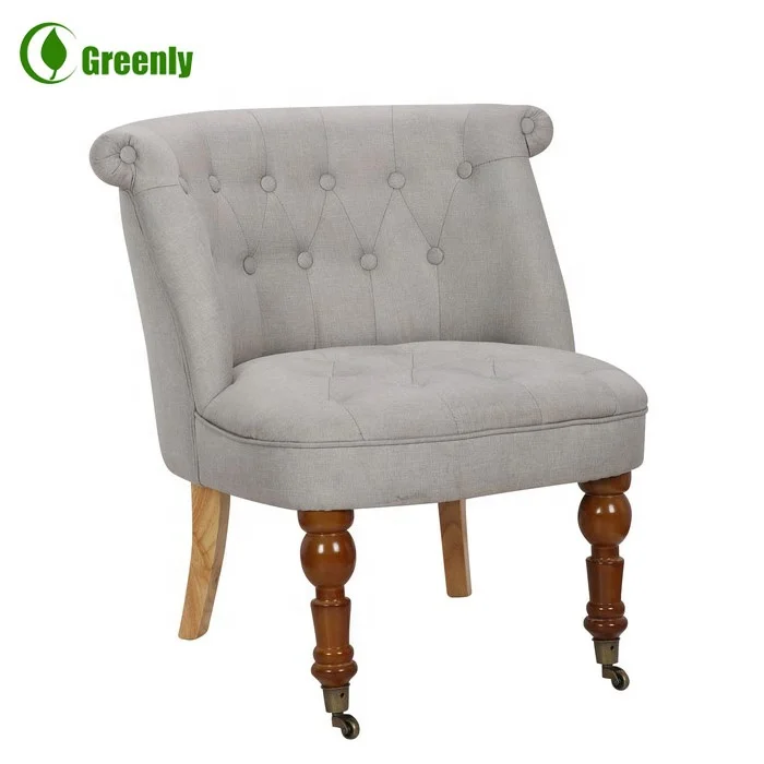 Античный дизайн, деревянная рама, гостиничная комната, пуговицы, стеганый бархатный клубный стул с колесами