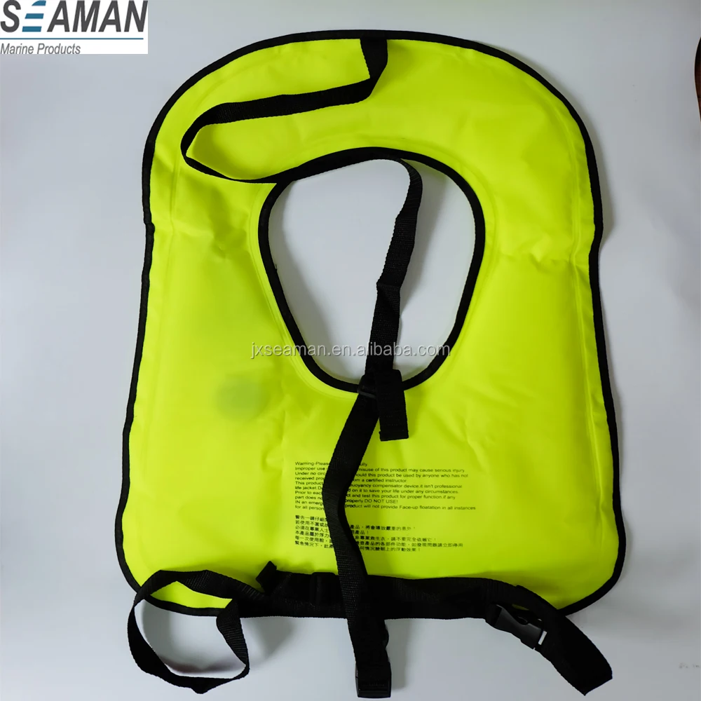 Неоново-желтый надувной жилет для подводного плавания куртка бесплатная защиты дайвинга весло и