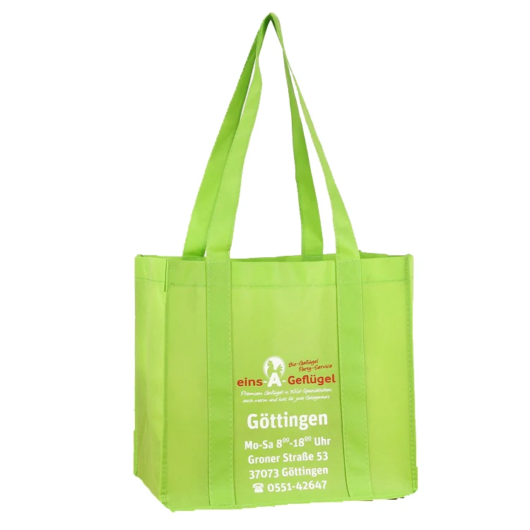 Eco friendly custom shopping bag strong reusable non woven grocery spunbond bag