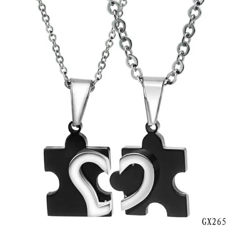 Marlary, высокое качество, модное ожерелье, сердце, пазл, парная подвеска, стальные ювелирные изделия, бижутерия для костюма