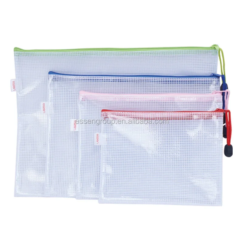 transparent PVC fireproof document storage bag with zipper