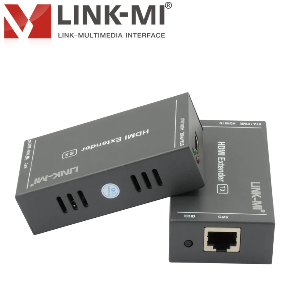 LINK-MI 60M HDMI Extender Full HD 1080P Support EDID 3D POE Video Audio Transmitter Receiver