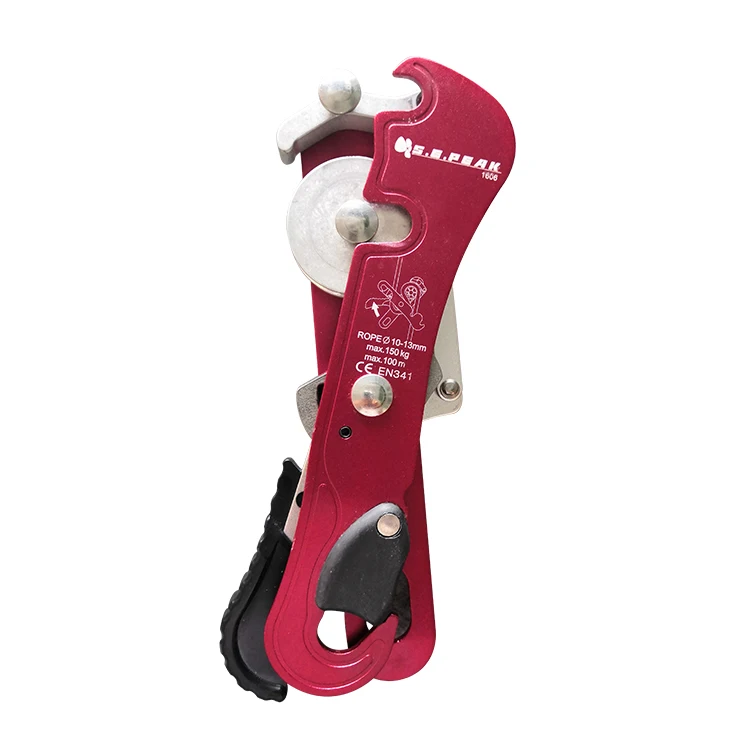 Strong aluminum alloy anodized 15KN rock climbing descender
