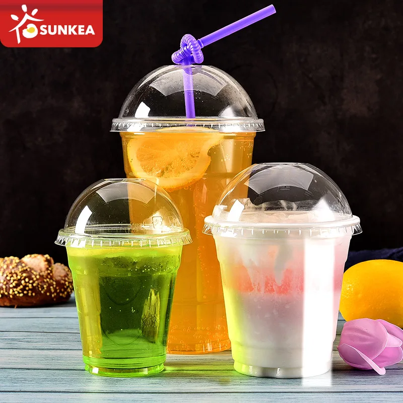 
Juice coffee slush smoothie cups with lid and straw 