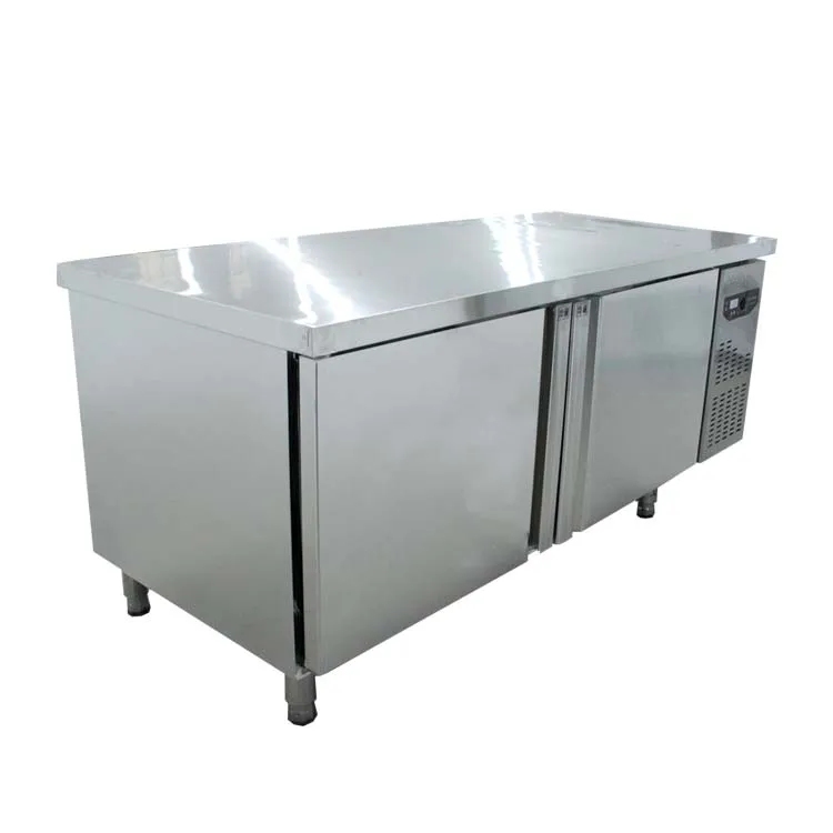 Work Table Worktable Refrigerator Custom Hotel Kitchen Electronic Commercial Stainless Steel Freezers Open Door Direct Cooling