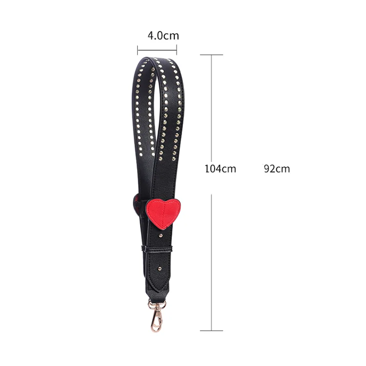Widely Use Genuine Leather Shoulder Strap With Shiny Rivet With Adjustable Length