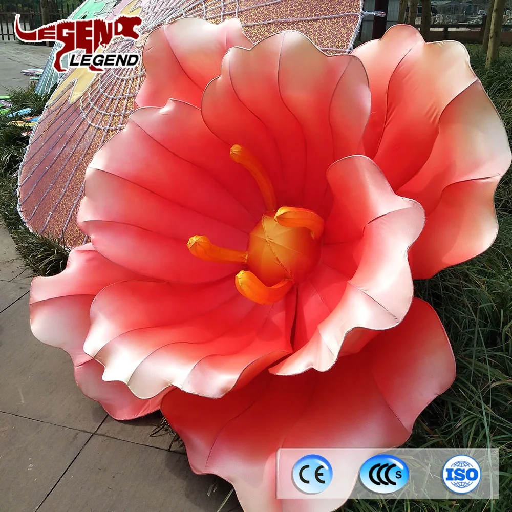 
Outdoor park decoration handmade Chinese silk LED lotus lantern 