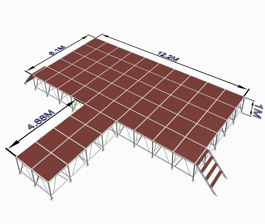 Aluminum Alloy Trade Show Equipment Catwalk Dancing Plywood Stage Podium Portable Mobile DJ Lighting Stage Platform