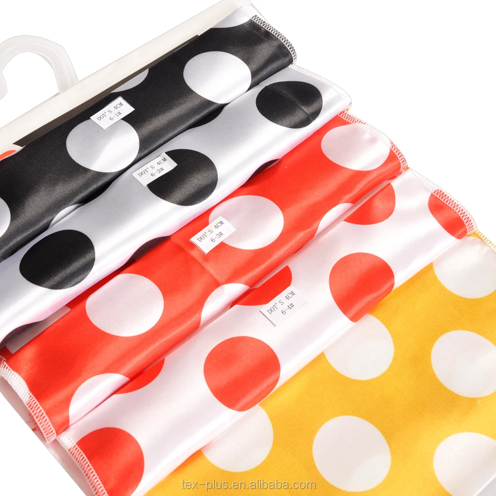 Dots style printed silk satin material fabric for christmas carnival festival decoration