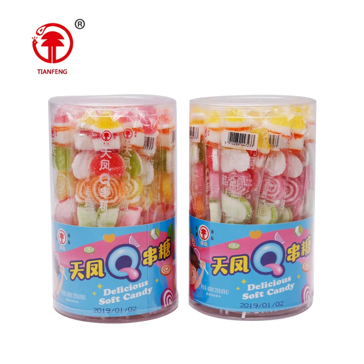 Fruity favoured lollipop pen candy sweets with multi colours halal soft candy