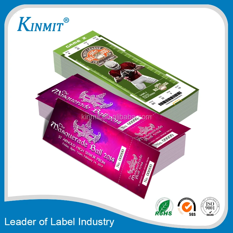 Kinmit Factory Custom Order Lottery Concert Bus Movie Ticket Printing