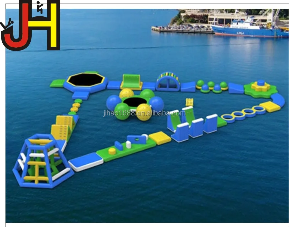 Summer Large Inflatable Sea Water Park Fun Floating Aqua park Water Obstacle Games