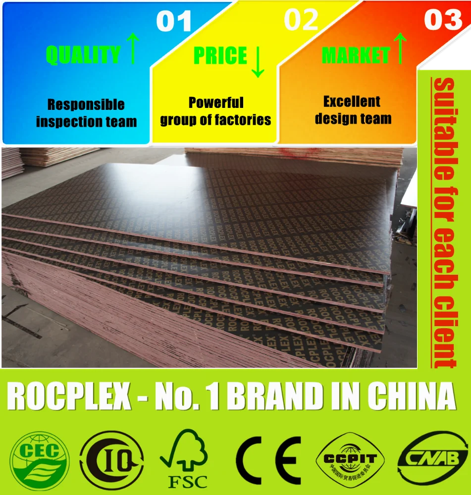 
18mm construction materials plywood waterproof/ phenolic film faced plywood brown OEM service 