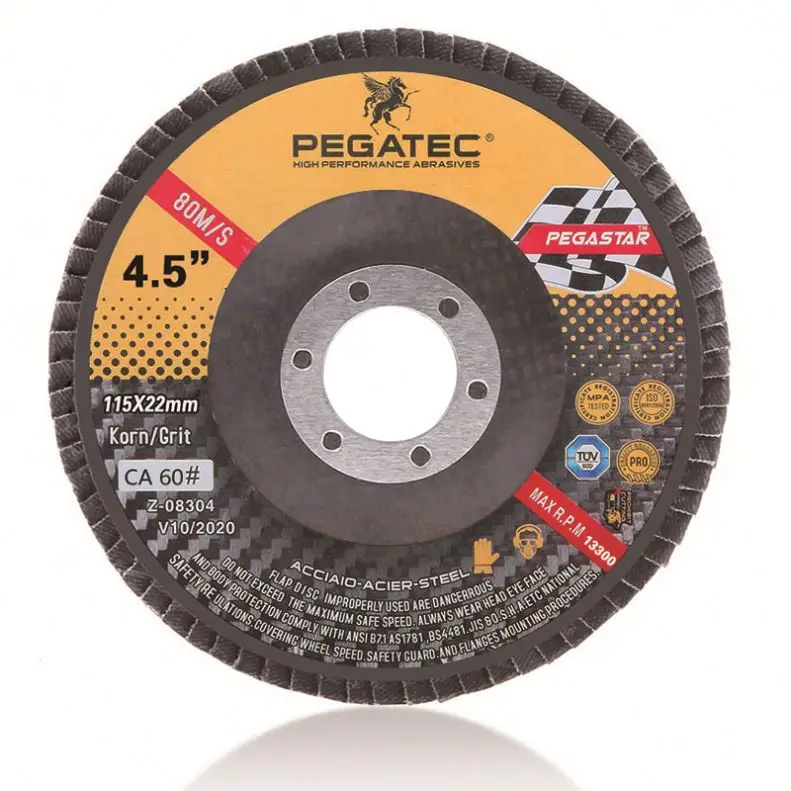 PEGASTAR 115x22mm flap disc for metal with MPA certification