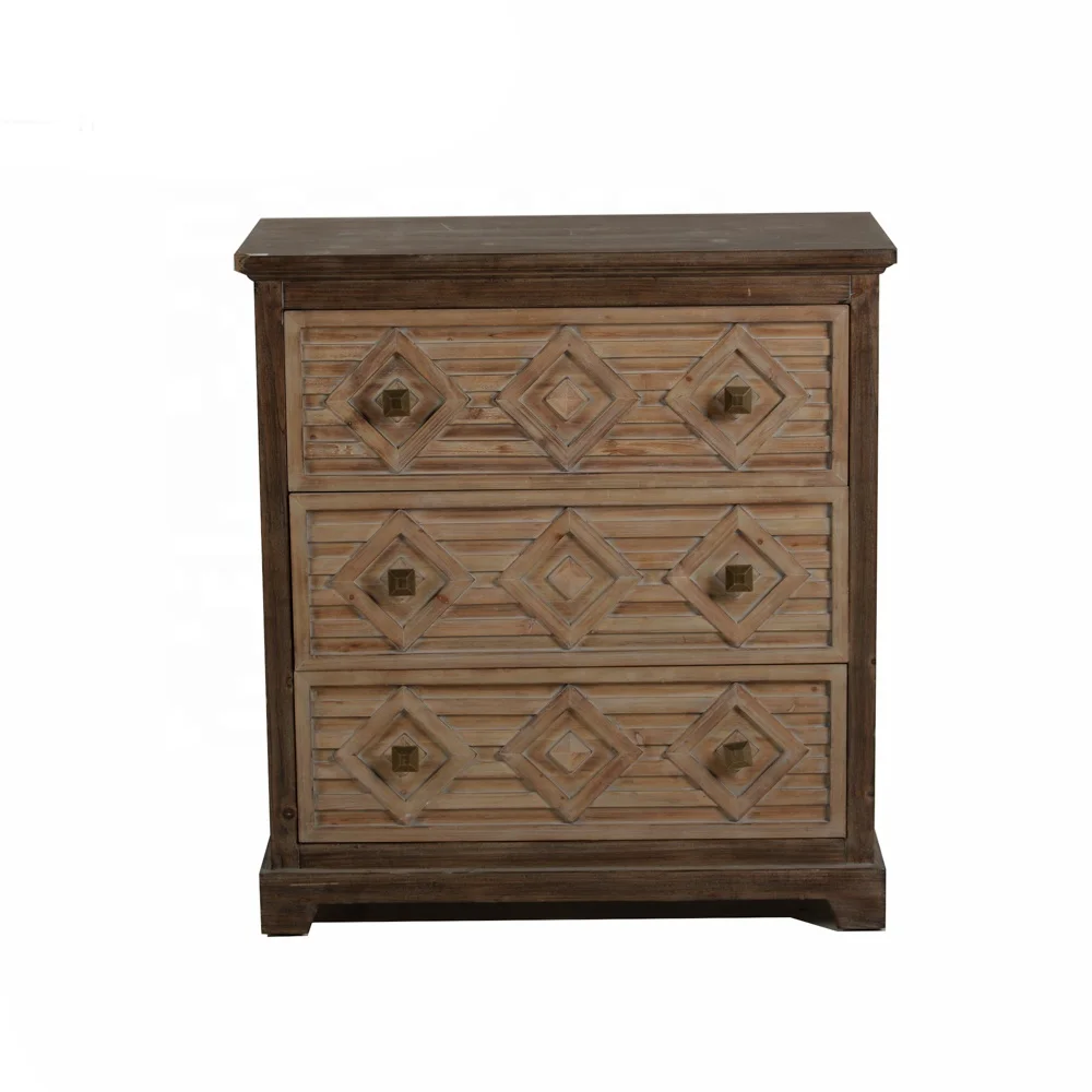 Mayco Wood Cabinet Living Room Furniture 3 Drawer Wooden Storage Accent Chest