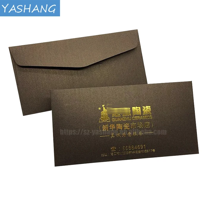 Design pearl paper business invitation pocket custom Paper & Paperboard Printing business envelope