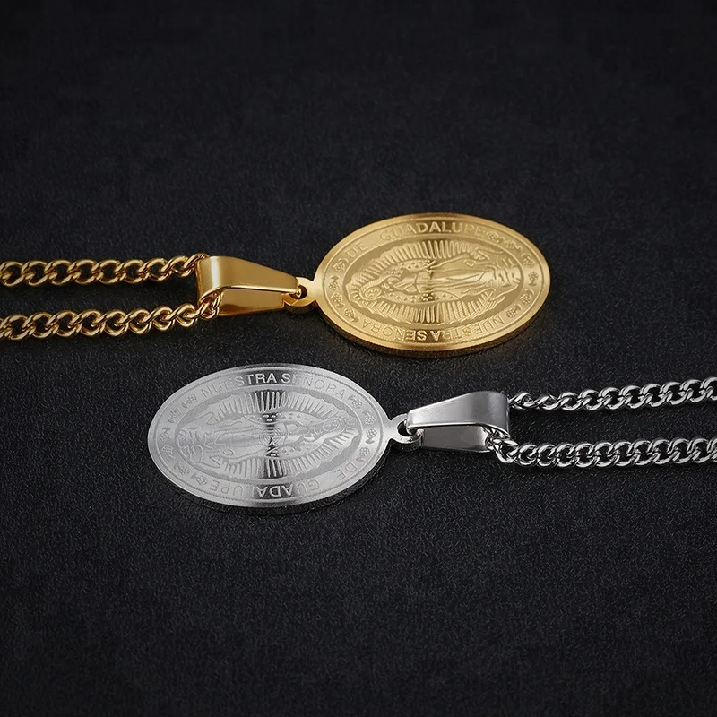 virgin mary necklace gold plated sets jewelry stainless steel trendy cross non tarnish pink multicolored virgin mary necklace