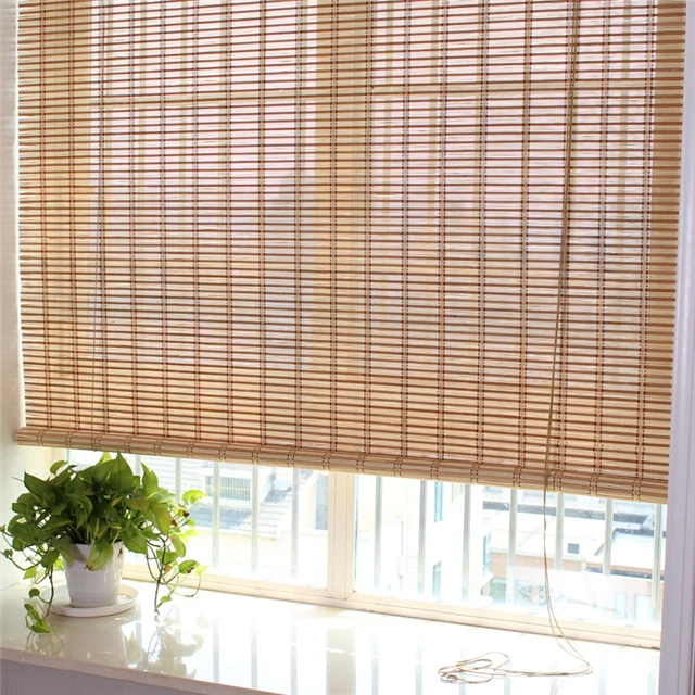 
Factory Price Customize Bamboo Roman Curtain Partition Window Shade Rolling Lifting Bamboo Outdoor Shade Screen Shutter Door 