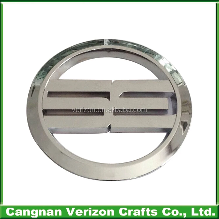 ABS plating Chrome badge car emblems and chrome car emblems with strong 3M sticker for car logo