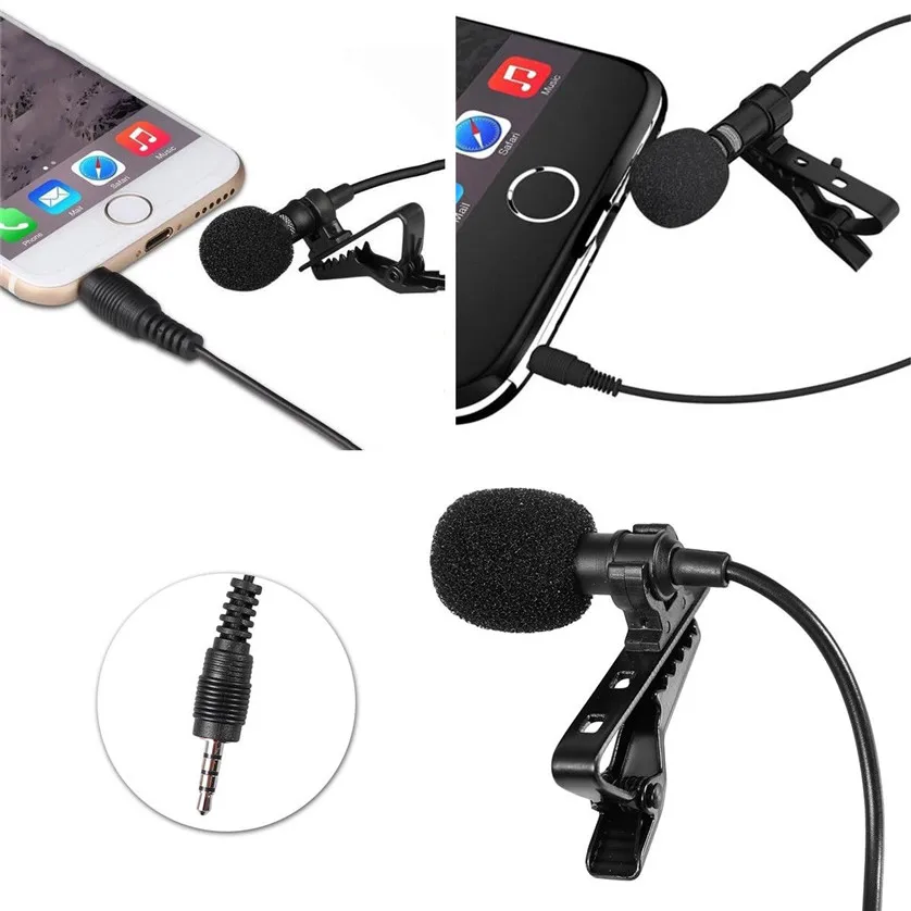 Professional For IOS Android Mobile Phone Portable Mini Stereo HiFi Sound Quality Condenser Microphone Clip Lapel Mic