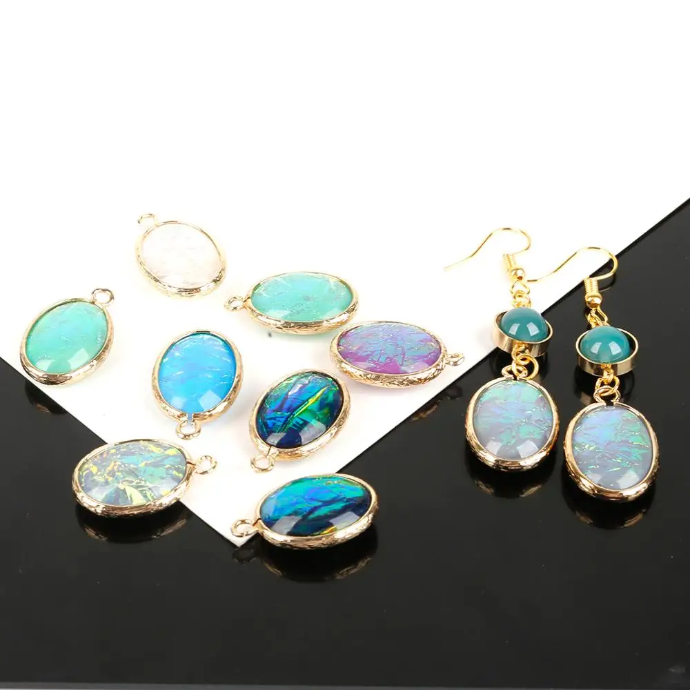 Высокое качество 2 шт./лот овальной формы 15*20 мм медный модные яркие Шарм Подвеска для серьги и ожерелий DIY, иных ювелирных изделий Изготовление