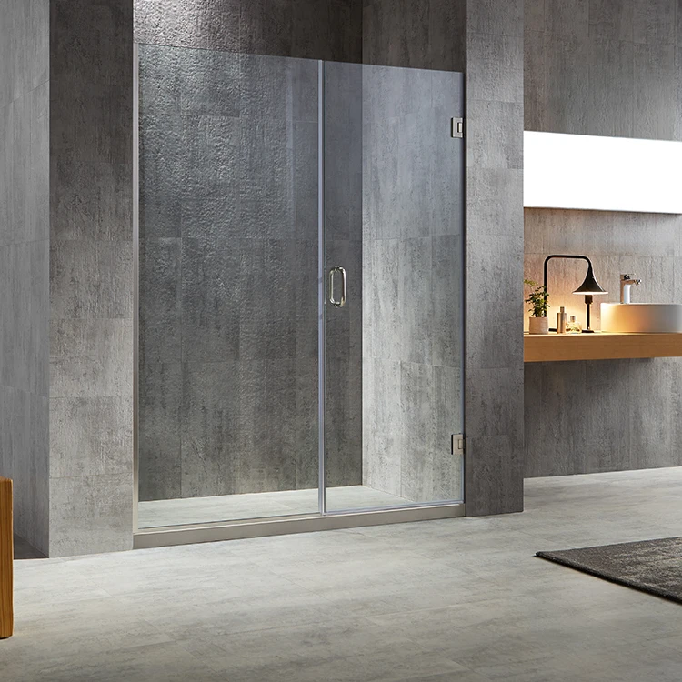 Hotel stainless steel hinge 10 mm frameless bath screen clear tempered glass bathroom swing shower door