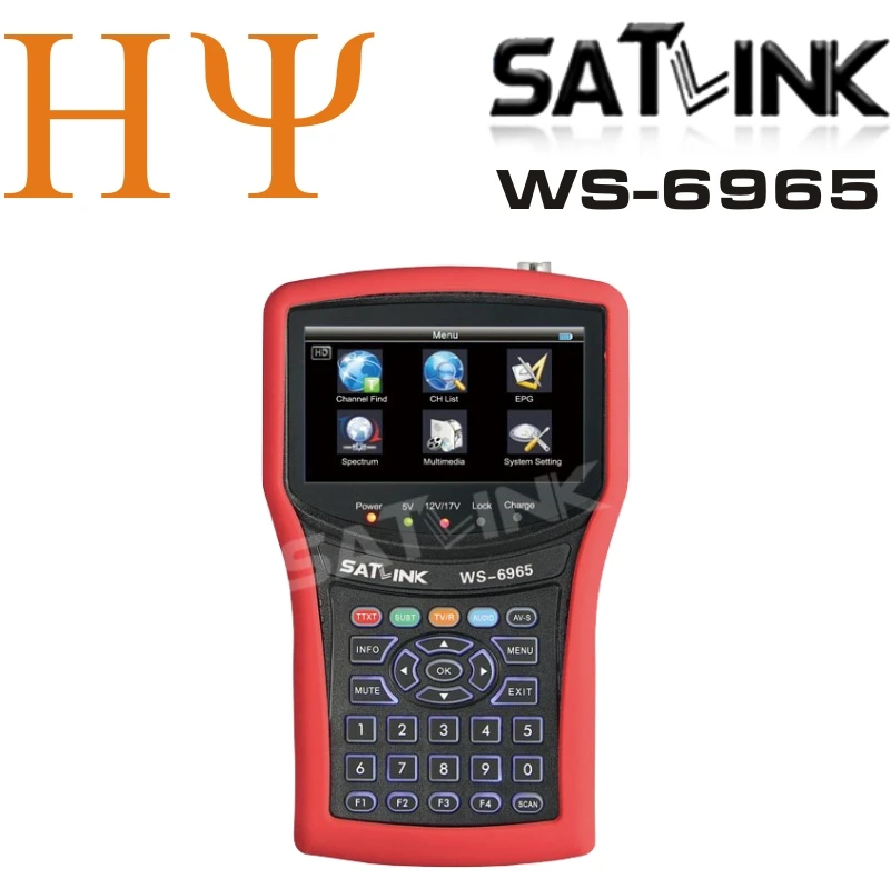 HD DVB-T2 satellite finder satlink ws-6965 satfinder meter 4.3 inch LCD