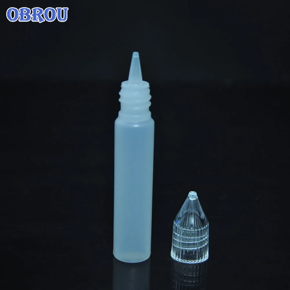 Top quality in stock 10ml 15ml 30ml plastic liquid bottle pe pen shape dropper bottles