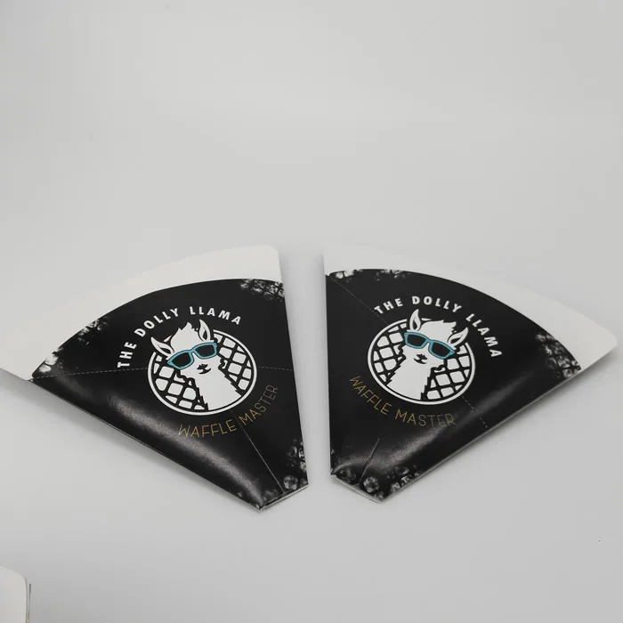 popular printing logo leakproof paper ice cream waffle cone holder bubble waffle cone holder