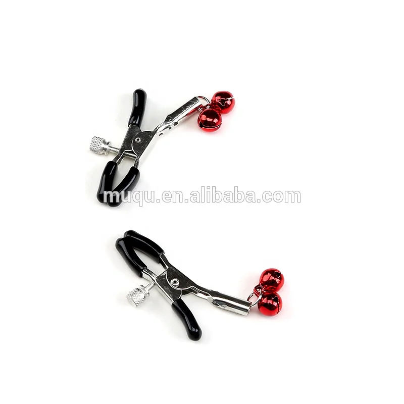 Sexy Massage Nipple Breast Clamps Stimulate Labia Clip With Bell Stimulate Labia Clitoris Clip