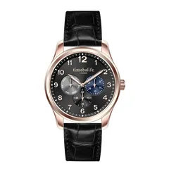 Mens Watches Chronograph Automatic Function crocodile leather straps Luxury Stainless Steel Watch