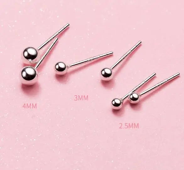 
SE104-112 Halo men and women classic sterling silver 999 ear sticks nurse earrings 