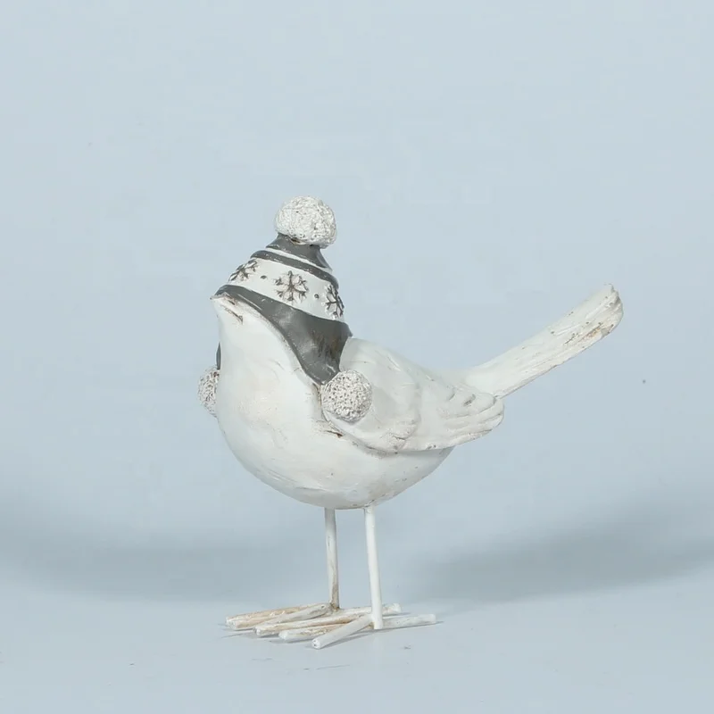 Promotional Hand Made Resin Xmas Bird Figurine for Wholesale