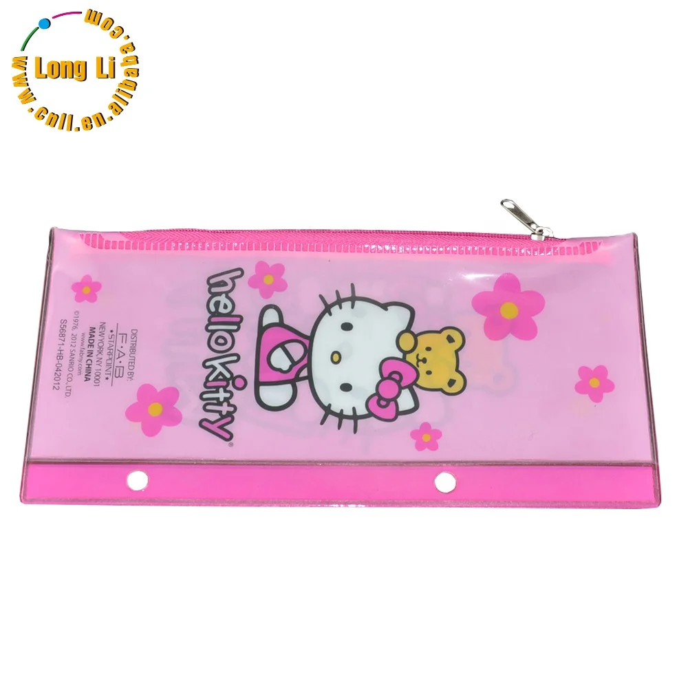 Printing PVC Pen Bag PVC Zipper Pencil Bag Plastic Offset Printing Longli Silicone Brown Bear Pencil Bag Hot Selling Customized