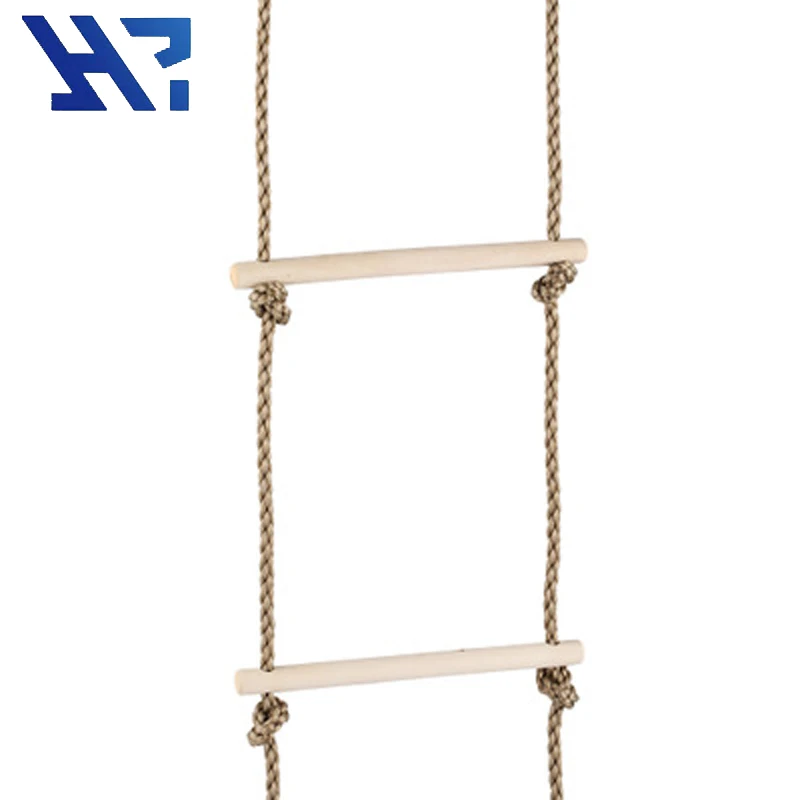 Rainbow Wooden Plastic Climbing Rope Ladder Tree Swing Set With Hanging Ninja Obstacle Course For Outdoor Garden  Backyard Sale