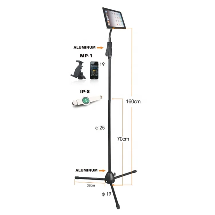 Универсальный Регулируемый напольный черный держатель для планшетного ПК