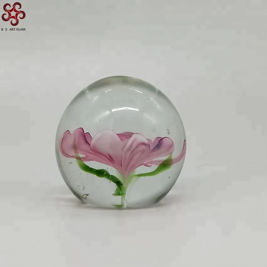 Modern Handicraft Colorful Flower Ball Murano Glass
