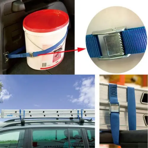 2pk Metal Cam Buckle Tie Down Strong Nylon Quick Lock Strap Luggage Cargo Lash Fasten Belt