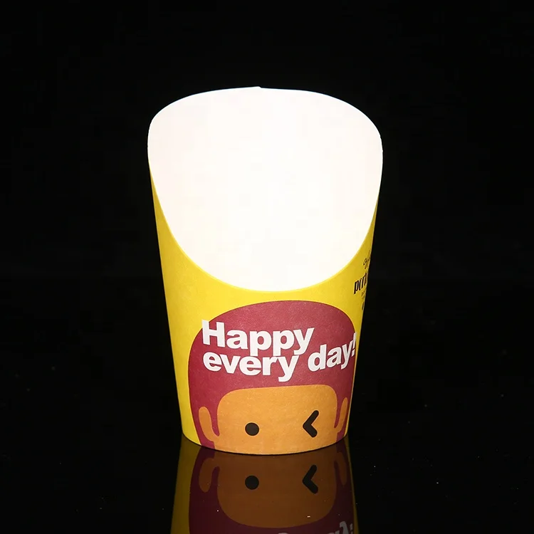 
Eco Food Packaging Kraft Paper French Fries Waffle Takeaway Box 