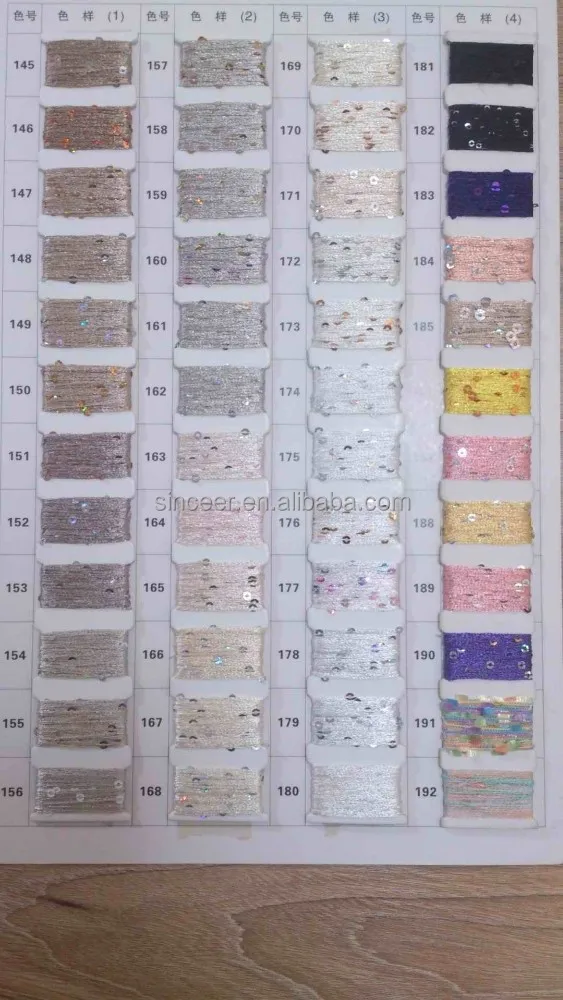 
150D 3MM sequin/metal yarn for knitting 