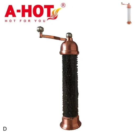 Hot Sale Acrylic Body Rose Gold Color Pepper Salt Grinder Mill