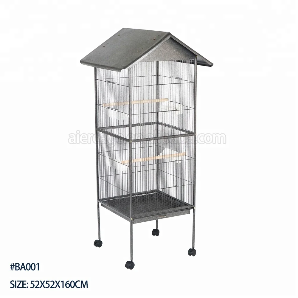 Wrought Lron Large Bird Cage Acrylic Hanging Stand Folding Pet Cage Metal Flight Parrot Extra Large Bird Cage