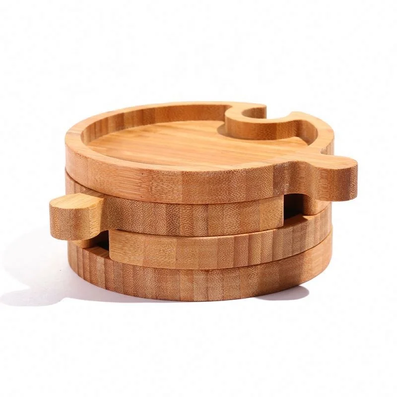 
New design Bamboo Party Food Serving Tray with Wine Glass Holder,sectional food tray Bamboo Curved Puzzle Platter 