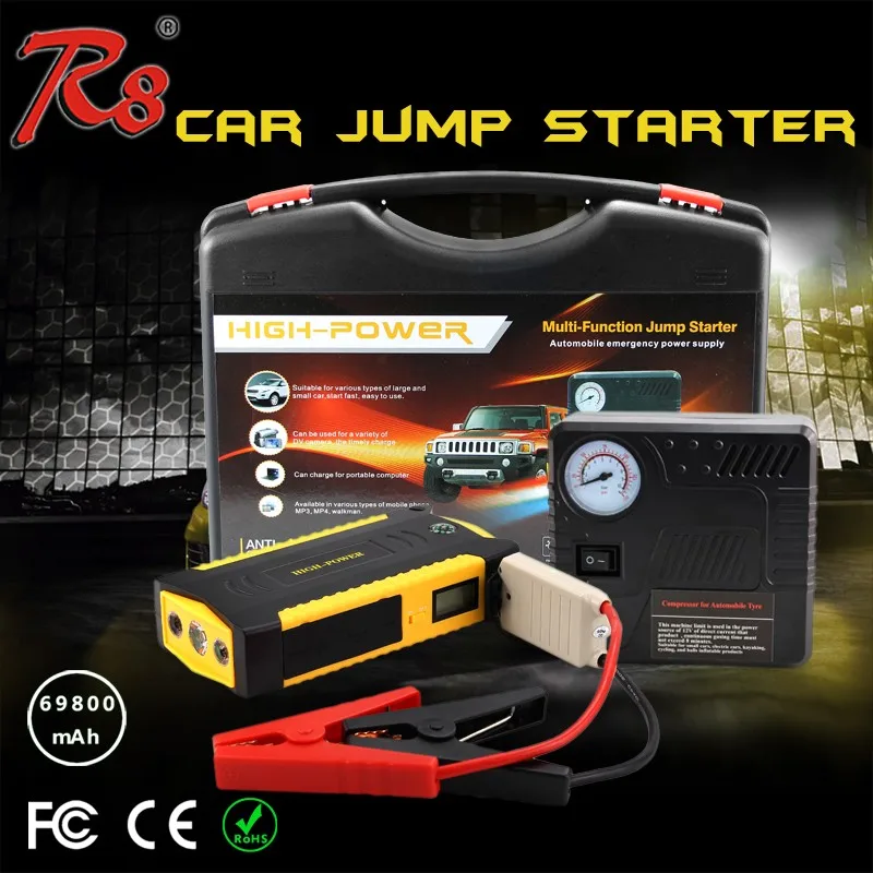 TM19 Car Jump Starter With Air Compressor Capacity 69800mAh 12V 300A 600A Peak Current Charger Booster Emergency tool for Cars.