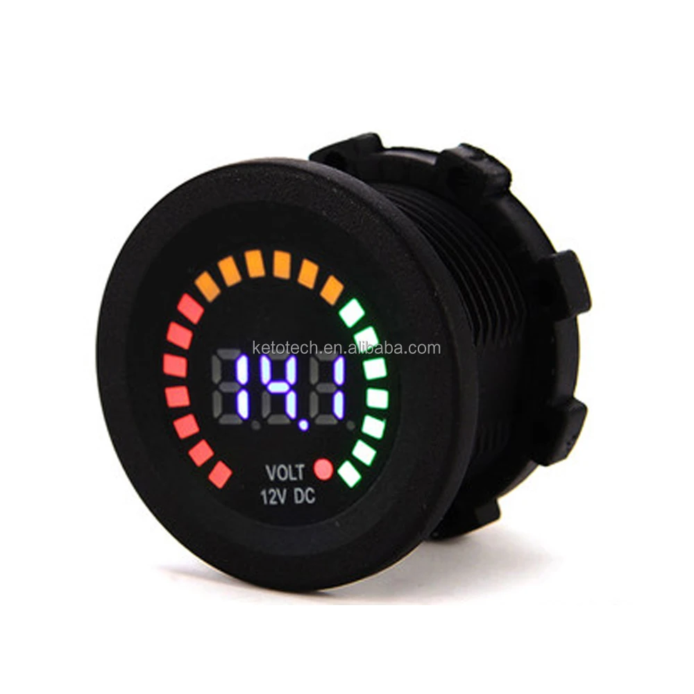 Car Auto Boat DC 12V LED light Digital Analog Voltage meter