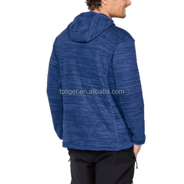 New Arrival Nave Melange Hooded Knitted Fleece Jacket for Men